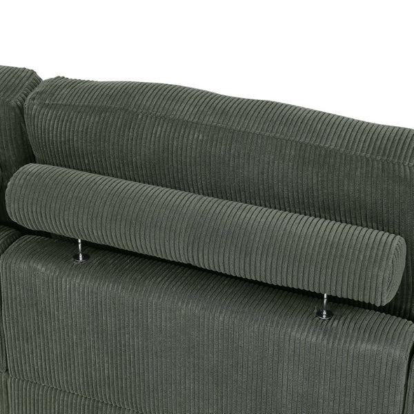 English Elm 164 Inch Corduroy Modular Sectional Reversible Seven Seat Living Room Sofa with Headrests B343S00059