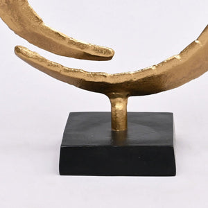 English Elm Dual Tone Aluminum Ring Sculptures Polished Modern Art Set for Console or Shelf Display B346P324812