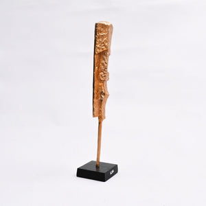 English Elm Set of 2 Abstract Aluminum Tower Sculptures Polished Gold Nickel Finish Black Base B346P324814