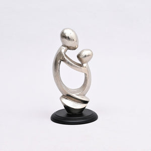 English Elm Embrace of Love Abstract Aluminum Sculpture Nickel Finish Modern Figurine Decor B346P324815