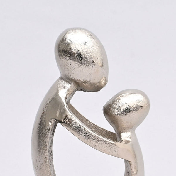 English Elm Embrace of Love Abstract Aluminum Sculpture Nickel Finish Modern Figurine Decor B346P324815