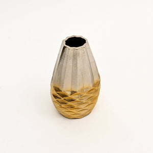 English Elm Decorative Aluminum Beehive Textured Vase Set Three Graduated Metallic Mantel Accents B346P324825