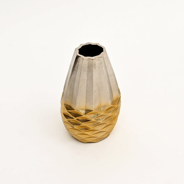 English Elm Decorative Aluminum Beehive Textured Vase Set Three Graduated Metallic Mantel Accents B346P324825