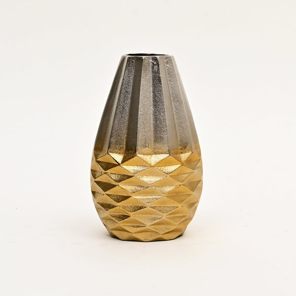 English Elm Decorative Aluminum Beehive Textured Vase Set Three Graduated Metallic Mantel Accents B346P324825