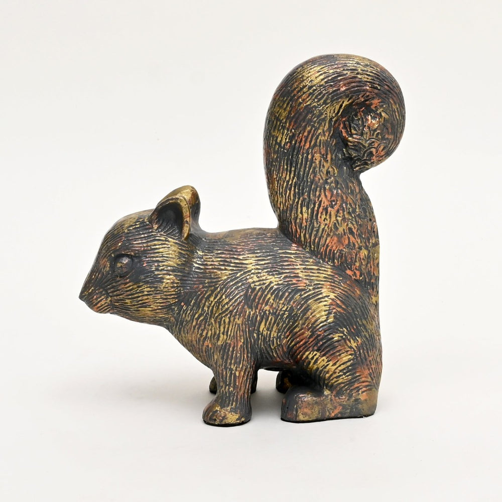English Elm Curious Squirrel Cast Aluminum Figurine with Antique Patina for Shelves and Mantels B346P324830