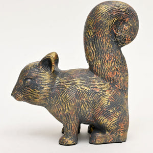 English Elm Curious Squirrel Cast Aluminum Figurine with Antique Patina for Shelves and Mantels B346P324830