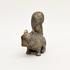 English Elm Curious Squirrel Cast Aluminum Figurine with Antique Patina for Shelves and Mantels B346P324830