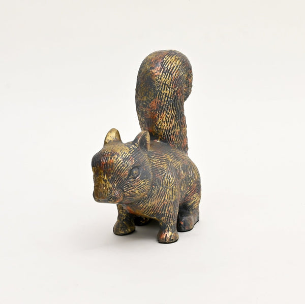 English Elm Curious Squirrel Cast Aluminum Figurine with Antique Patina for Shelves and Mantels B346P324830