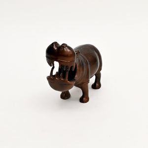 English Elm Decorative Cast Aluminum Hippo Sculpture with Antique Copper Patina for Shelf or Mantel B346P324833