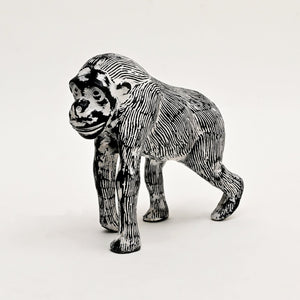 English Elm Decorative Cast Aluminum Gorilla Statue Blackwash Finish Bold Wildlife Art Sculpture B346P324834