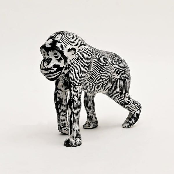 English Elm Decorative Cast Aluminum Gorilla Statue Blackwash Finish Bold Wildlife Art Sculpture B346P324834