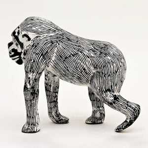 English Elm Decorative Cast Aluminum Gorilla Statue Blackwash Finish Bold Wildlife Art Sculpture B346P324834