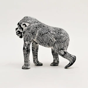 English Elm Decorative Cast Aluminum Gorilla Statue Blackwash Finish Bold Wildlife Art Sculpture B346P324834