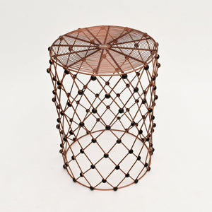 English Elm Rustic Charm Iron Wire Nesting Stool Set of Three for Entryway or Living Room B346P324840