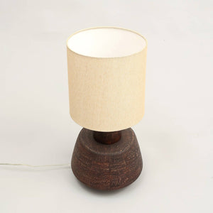 English Elm Handcrafted Wood Base Table Lamp Beige Fabric Shade Warm Glow Bedroom Living Room B346P325420