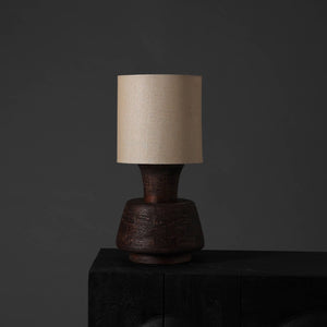 English Elm Handcrafted Wood Base Table Lamp Beige Fabric Shade Warm Glow Bedroom Living Room B346P325420