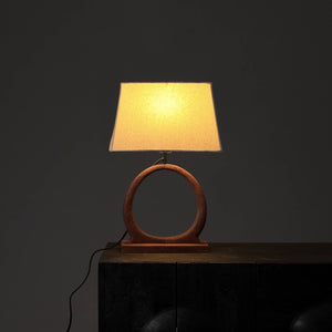 English Elm Decorative Wood Base Table Lamp with Fabric Shade for Bedroom or Living Room B346P325421