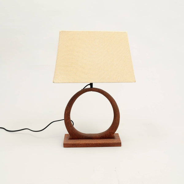 English Elm Decorative Wood Base Table Lamp with Fabric Shade for Bedroom or Living Room B346P325421