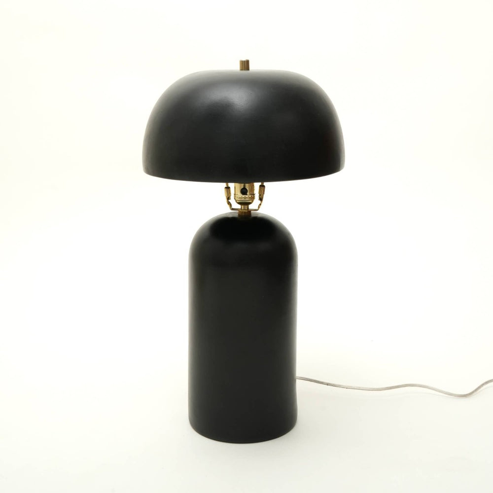 English Elm Decorative Handcrafted Ceramic Table Lamp Beige Base Black Shade Warm Ambient Glow B346P325423