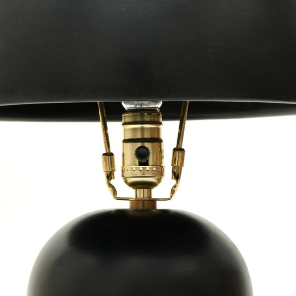 English Elm Decorative Handcrafted Ceramic Table Lamp Beige Base Black Shade Warm Ambient Glow B346P325423