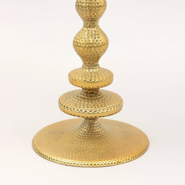 English Elm Decorative Gold Aluminium Accent Table Antique Glam Finish for Living Room or Entryway B346P325447