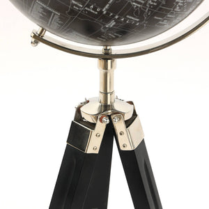 English Elm Tabletop Decorative Globe with Aluminum Tripod Stand Modern Two-tone Desk Accent B346P325478