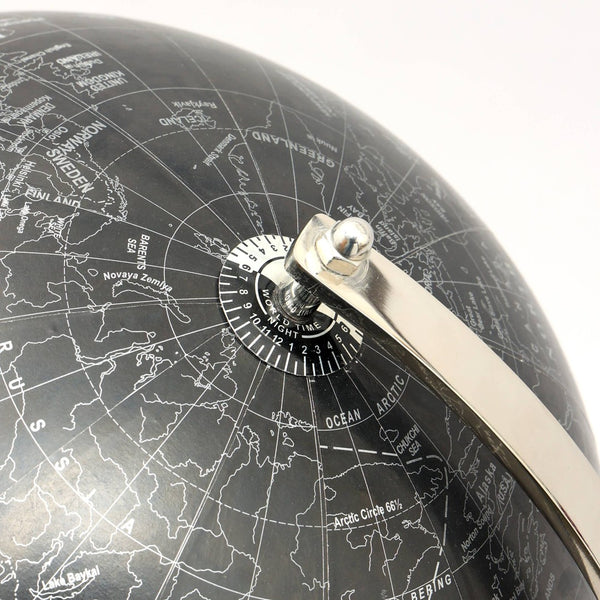 English Elm Tabletop Decorative Globe with Aluminum Tripod Stand Modern Two-tone Desk Accent B346P325478