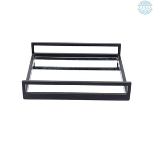 English Elm Handcrafted Glass and Metal Frame Square Serving Tray Set for Elegant Entertaining B346P327272