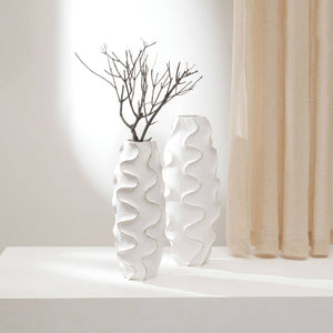 English Elm Kymira Sculptural Mango Wood Vase Handcrafted Organic Grain Decor for Shelves B346P336949