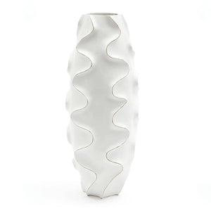 English Elm Kymira Sculptural Mango Wood Vase Handcrafted Organic Grain Decor for Shelves B346P336949