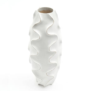 English Elm Kymira Sculptural Mango Wood Vase Handcrafted Organic Grain Decor for Shelves B346P336949