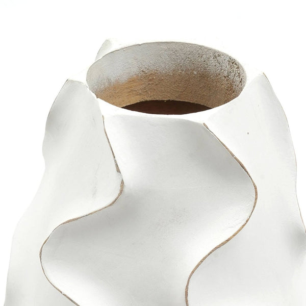 English Elm Kymira Sculptural Mango Wood Vase Handcrafted Organic Grain Decor for Shelves B346P336949