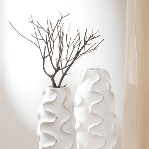 English Elm Kymira Sculptural Mango Wood Vase Handcrafted Organic Grain Decor for Shelves B346P336949