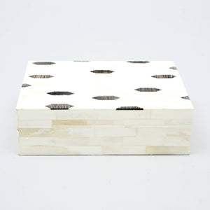 English Elm Geomatric Black White Nesting Box Set of 3 Mdf Graphic Storage for Shelf or Console B346P356187