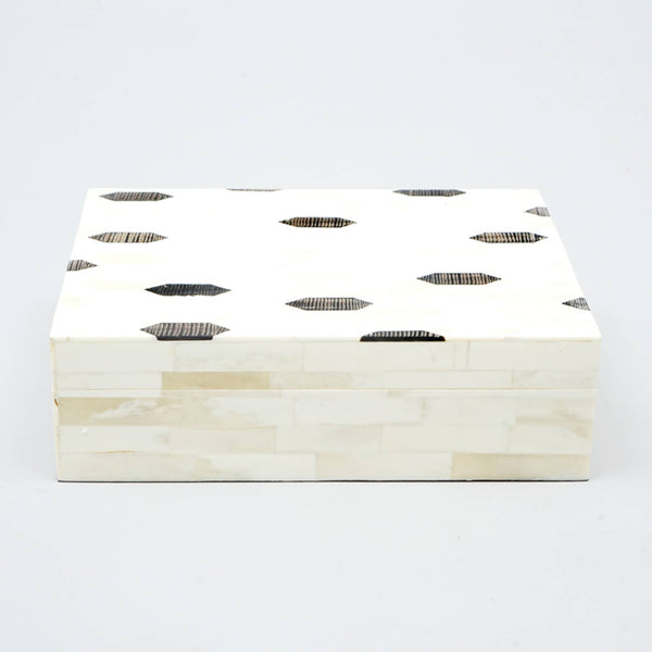 English Elm Geomatric Black White Nesting Box Set of 3 Mdf Graphic Storage for Shelf or Console B346P356187