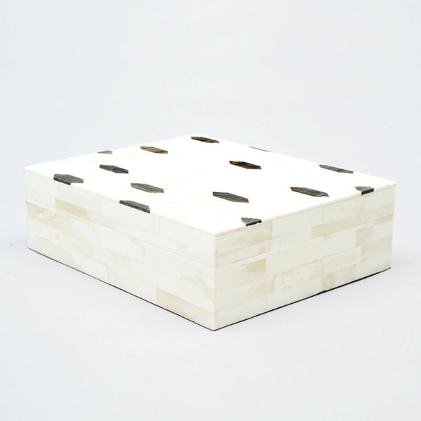 English Elm Geomatric Black White Nesting Box Set of 3 Mdf Graphic Storage for Shelf or Console B346P356187