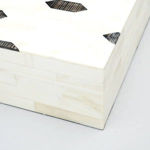 English Elm Geomatric Black White Nesting Box Set of 3 Mdf Graphic Storage for Shelf or Console B346P356187