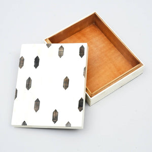 English Elm Geomatric Black White Nesting Box Set of 3 Mdf Graphic Storage for Shelf or Console B346P356187