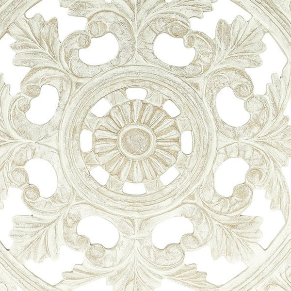 English Elm White Handcrafted Wooden Wall Panel Artisan Square Accent for Living Room or Bedroom B346P392396