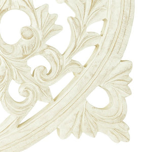 English Elm White Handcrafted Wooden Wall Panel Artisan Square Accent for Living Room or Bedroom B346P392396
