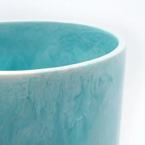 English Elm Decorative Ocean Blue Resin Vase with Glossy Finish and Ball Feet Sculptural Accent B346P392408
