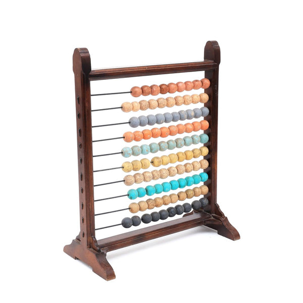English Elm Kofi Mango Wood Abacus Handcrafted Decorative Accent for Desk or Bookshelf B346P400482
