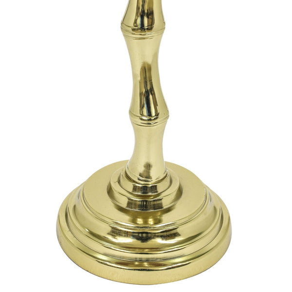 English Elm Gold Marble Top Accent Table with Sculptural Bamboo Aluminum Base for Living Room B346P515495