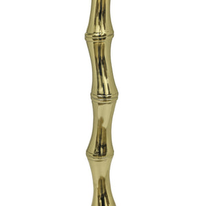 English Elm Gold Marble Top Accent Table with Sculptural Bamboo Aluminum Base for Living Room B346P515495