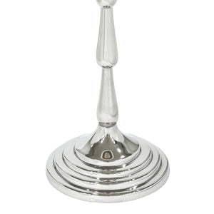 English Elm Silver Aluminum Marble Top Drink Table Slim Modern Accent for Living Room or Bedroom B346P515498