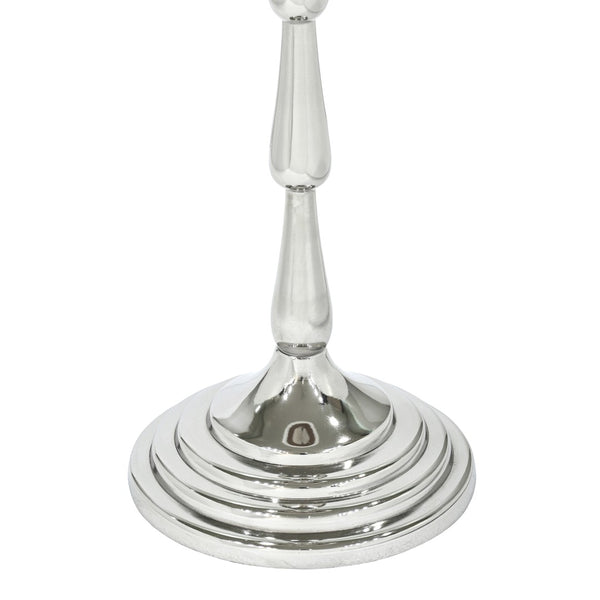 English Elm Silver Aluminum Marble Top Drink Table Slim Modern Accent for Living Room or Bedroom B346P515498