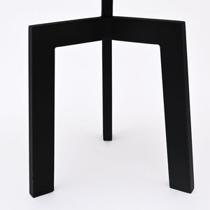 English Elm Marble Round End Table with Matte Black Tripod Base for Modern Living Spaces B346P515510