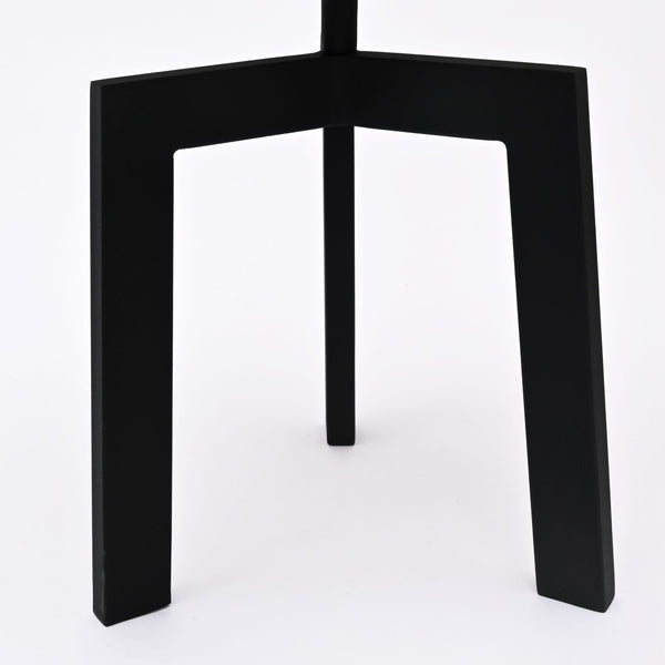 English Elm Marble Round End Table with Matte Black Tripod Base for Modern Living Spaces B346P515510