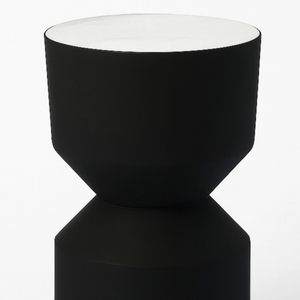 English Elm Round Marble Top Side Table with Matte Black Metal Frame for Modern Living Spaces B346P515515