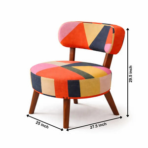 English Elm Rainbow Loom Round Accent Chair Cotton Chenille Bohemian Striped Mango Wood Legs B346P521534